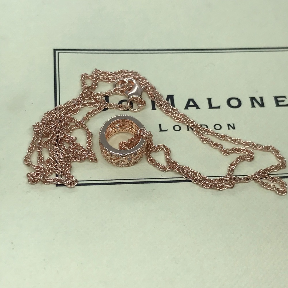Rose Gold Plated CZ Necklace - Picture 5 of 6